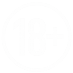 Icono 18+ en blanco y negro, restricción de edad y contenido para adultos