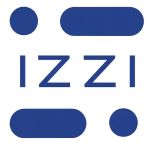Logotipo de IZZI con una «Z» azul estilizada sobre fondo blanco.