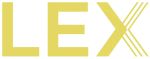 Logo LEX en amarillo, diseño moderno y marca de casino online