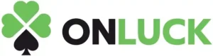 Logo ONLUCK con trébol y símbolo de cartas, casino online y apuestas