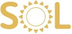 Logotipo de SOL con el símbolo del sol sobre fondo blanco; las letras coinciden con el color naranja del sol.