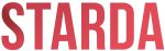 Logotipo de STARDA en letras mayúsculas rojas y en negrita sobre un fondo blanco puro.